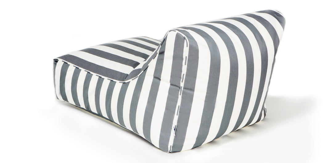 Chill Out Grey + White Stripe Outdoor Beanbag