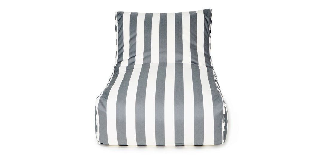 Chill Out Grey + White Stripe Outdoor Beanbag