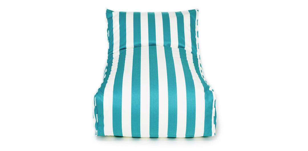 Chill Out Turquoise + White Stripe Outdoor Beanbag