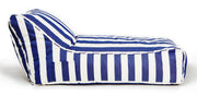 Laid Back Blue + White Outdoor Beanbag