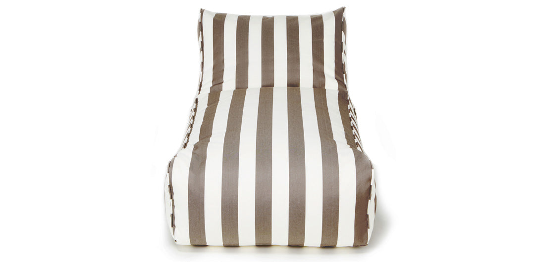 Laid Back Taupe + White Outdoor Beanbag