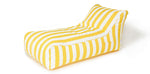 Load image into Gallery viewer, Laid Back Yellow + White Outdoor Beanbag
