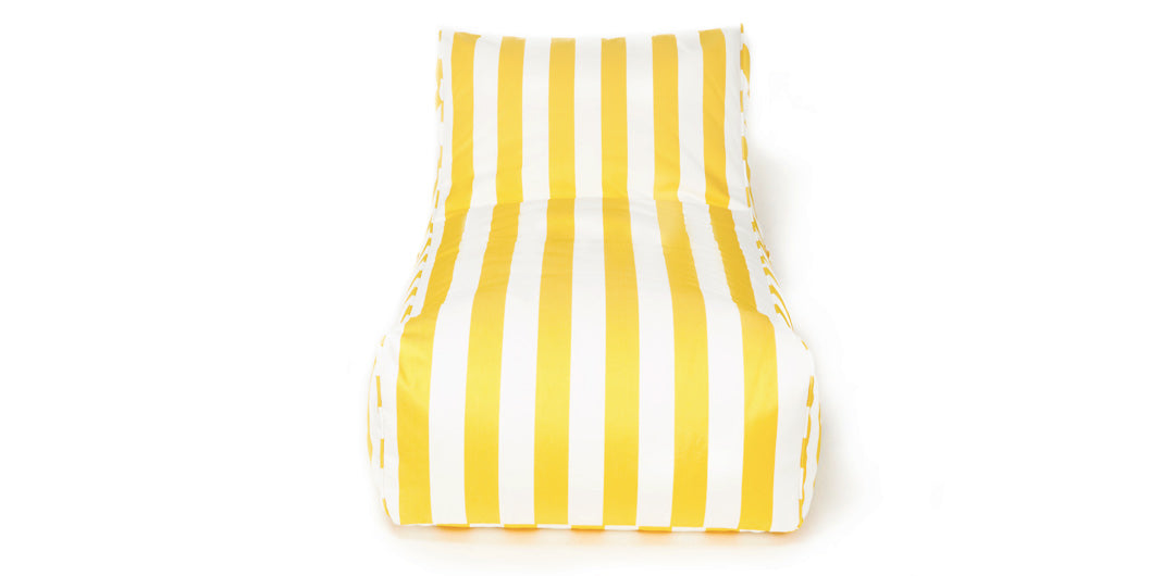 Laid Back Yellow + White Outdoor Beanbag