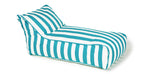 Load image into Gallery viewer, Laid Back Turquoise + White Outdoor Beanbag
