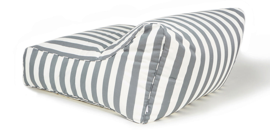 Hang Out Grey + White Outdoor Beanbag