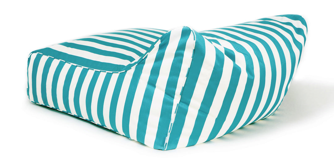 Hang Out Turquoise + White Outdoor Beanbag