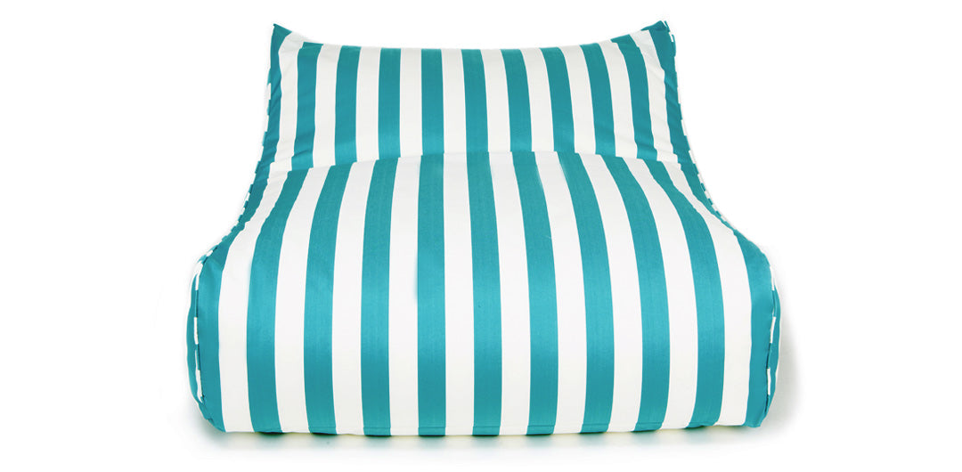 Hang Out Turquoise + White Outdoor Beanbag