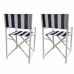 Load image into Gallery viewer, Maui Director's Chair Set of 2 - Navy and White Stripe