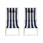 Load image into Gallery viewer, Porto Deck Chair Set of 2 - Navy and White Stripe