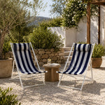 Load image into Gallery viewer, Porto Deck Chair Set of 2 - Navy and White Stripe