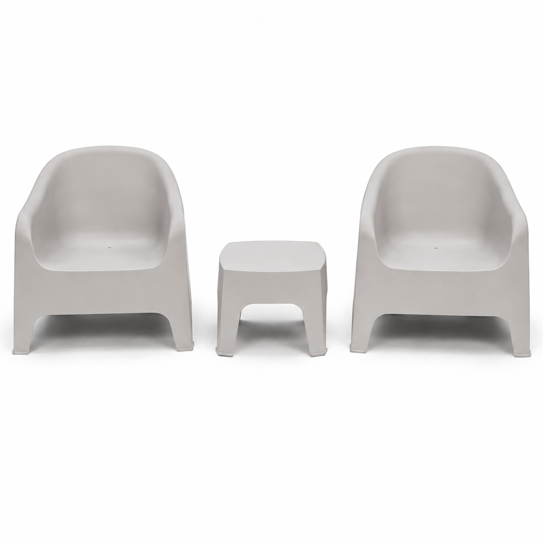 Varsity 3pc Tub Chair Setting - Light Grey