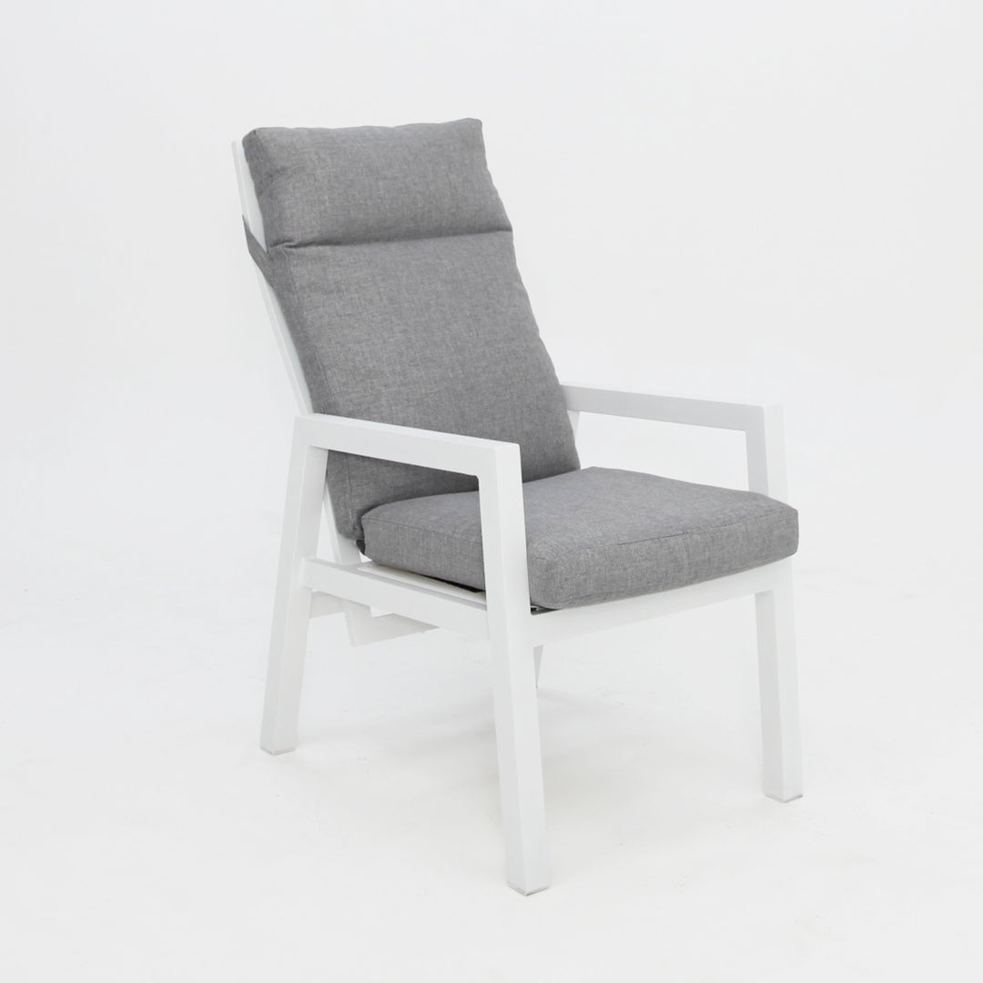 Athena Chair Matt white XN18121 light grey cushion