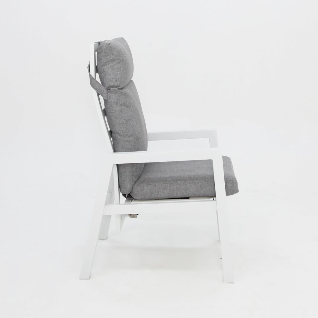 Athena Chair Matt white XN18121 light grey cushion