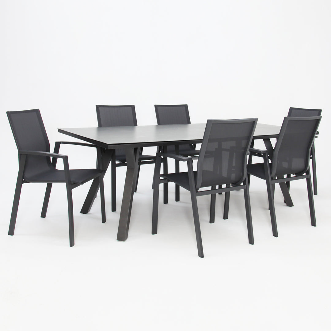Athena Queensville 7pc Dining Setting - Gunmetal