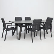 Athena Queensville 7pc Dining Setting - Gunmetal
