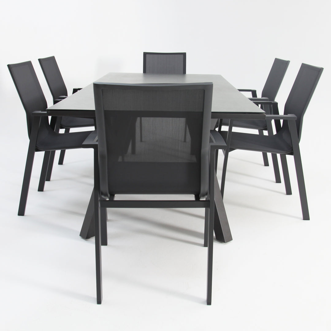 Athena Queensville 7pc Dining Setting - Gunmetal