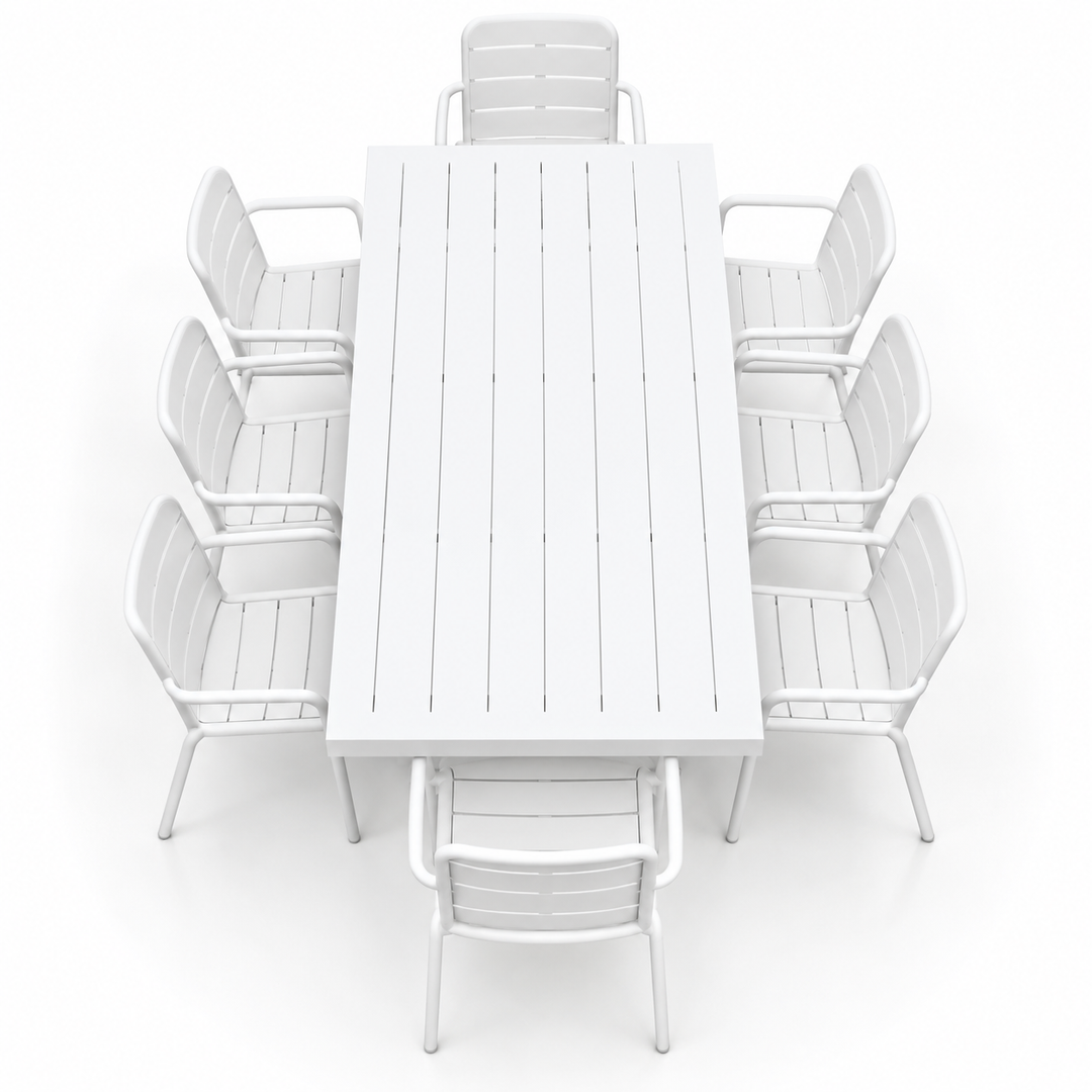 Ravenne Mariss 9pc Dining Setting - White