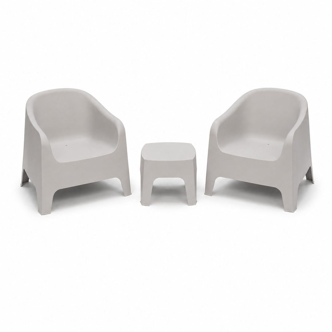 Varsity 3pc Tub Chair Setting - Light Grey