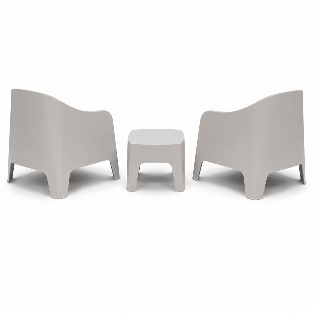 Varsity 3pc Tub Chair Setting - Light Grey