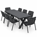 Load image into Gallery viewer, Ravenne Mariss 9pc Dining Setting - Black