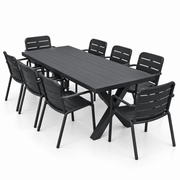 Ravenne Mariss 9pc Dining Setting - Black