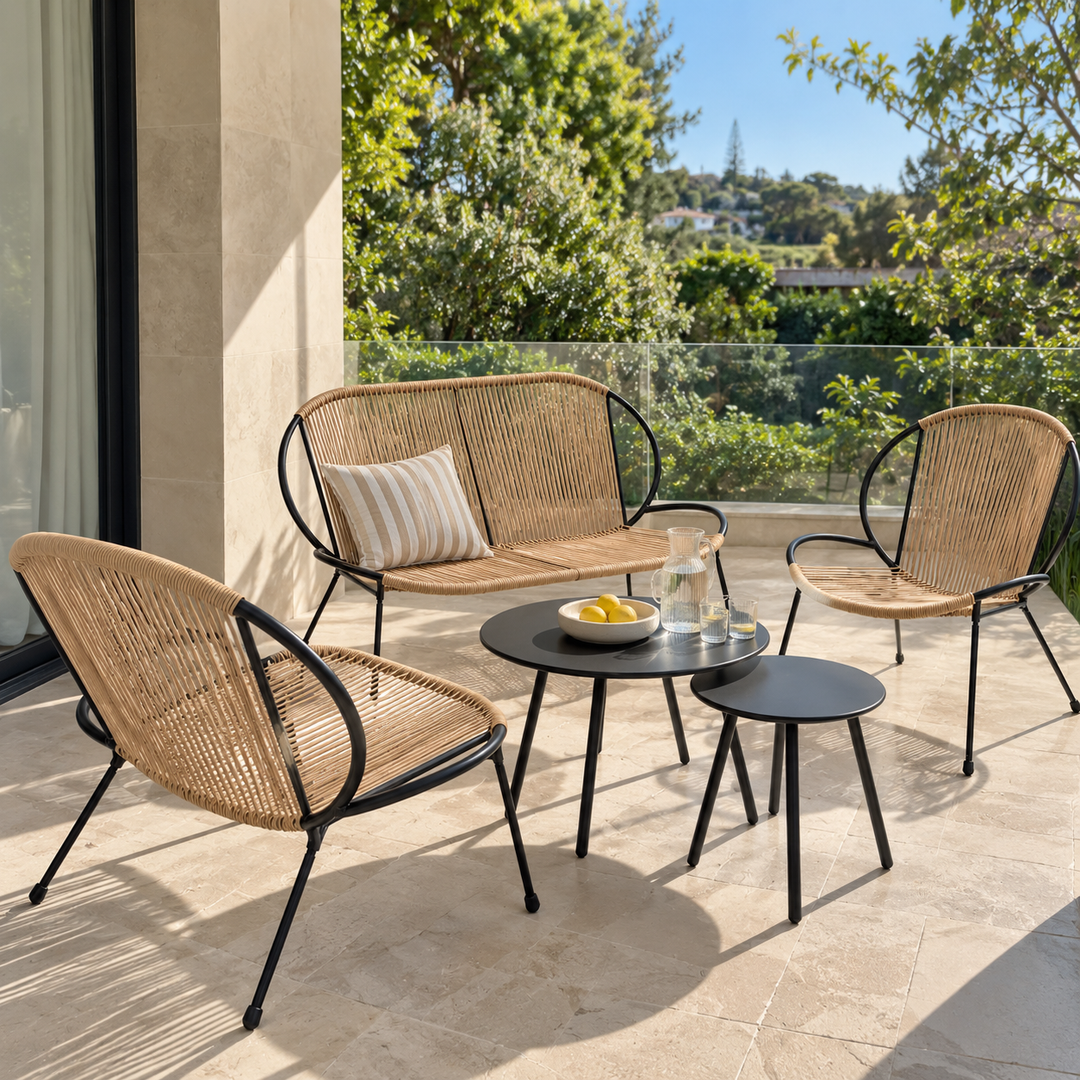 Cleo 5pc Steel Balcony Setting - Natural