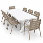 Load image into Gallery viewer, Ravenne Mariss 9pc Dining Setting - White Taupe