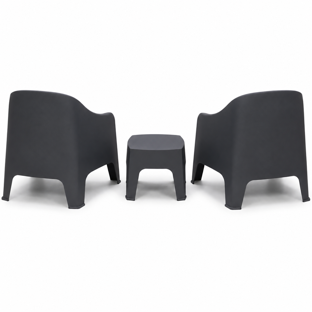 Varsity 3pc Tub Chair Setting - Dark Grey