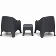 Varsity 3pc Tub Chair Setting - Dark Grey