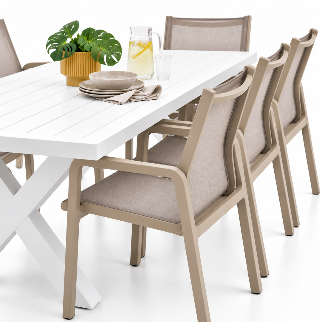 Ravenne Alexi 9pc Dining Setting - White Taupe