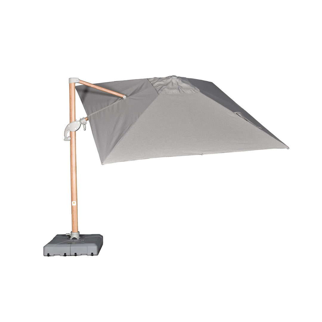 Amalfi 3x3m Cantilever Umbrella Timber Look Frame with Water Base - Light Grey