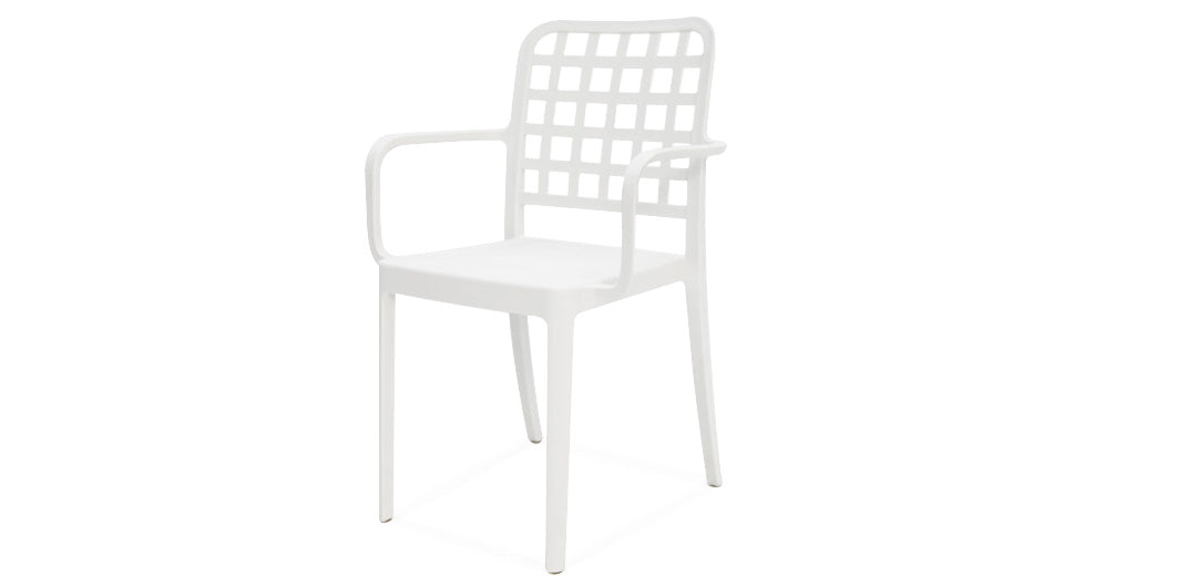 Frankie Azura 7pc Dining Set with Armchairs - White