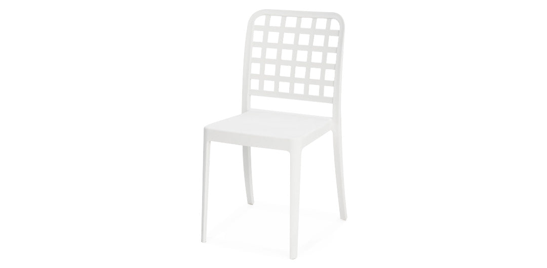 Frankie Azura 7pc Dining Set Armless - White