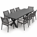 Load image into Gallery viewer, Ravenne Millie 9pc Dining Setting - Black