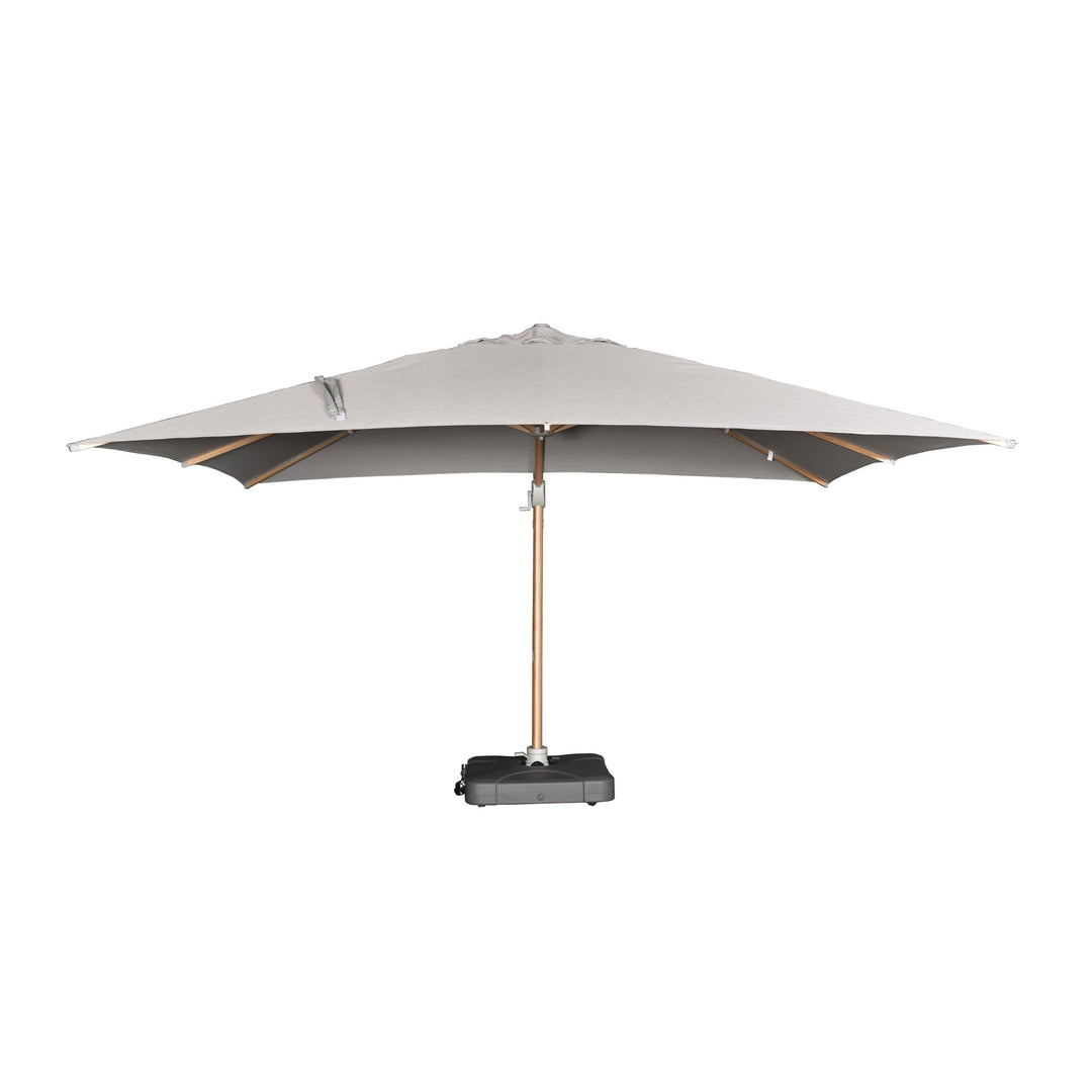 Santa Fe 3x4m Cantilever Umbrella Timber Look Frame with Water Base - Light Grey