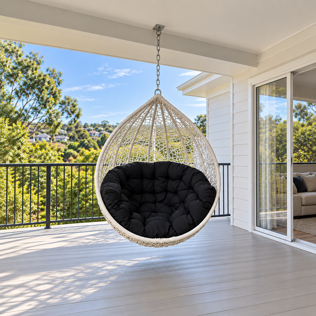 Kakadu Pod Chair - White/Black POD ONLY