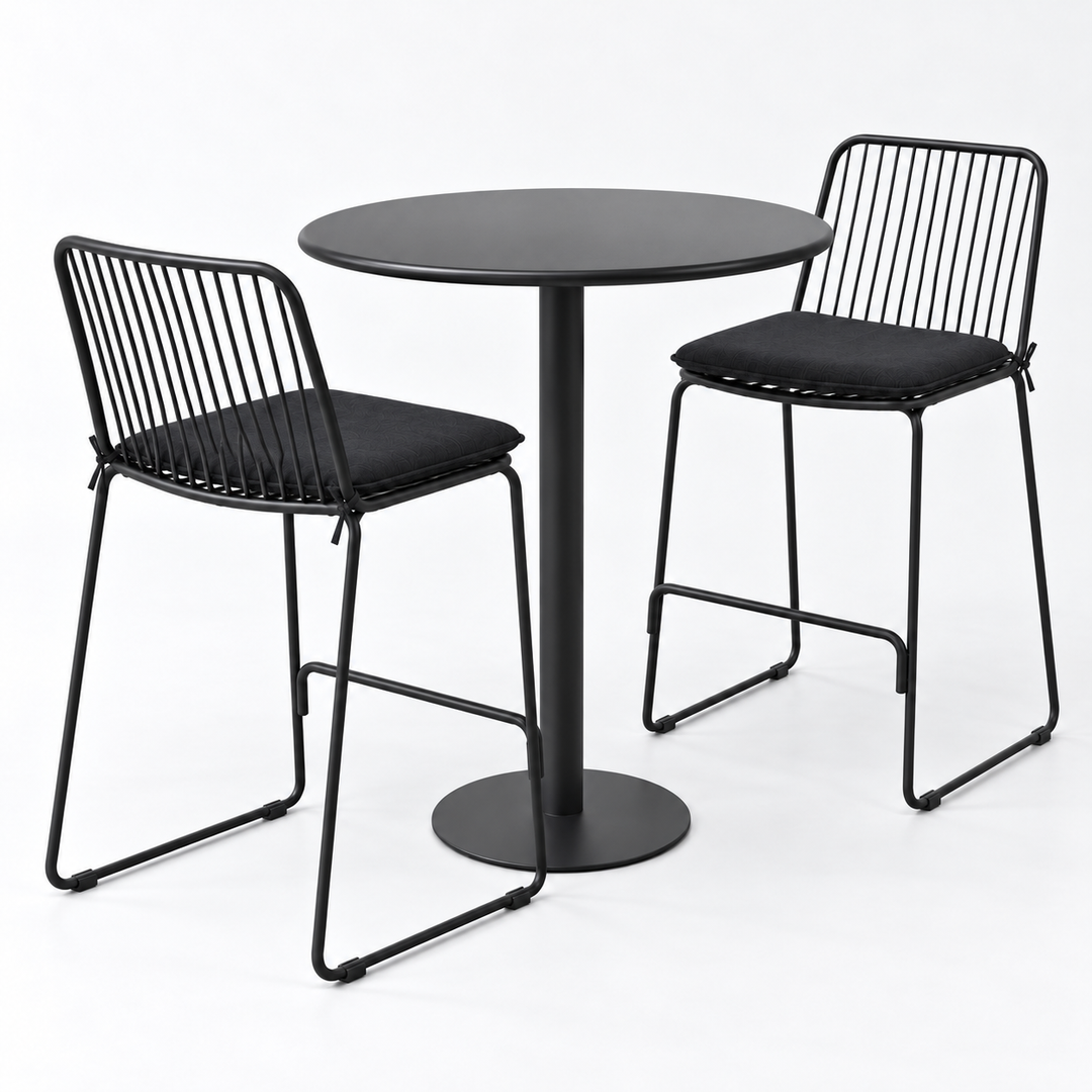 Kenty Cila 3pc Bar Setting - Black