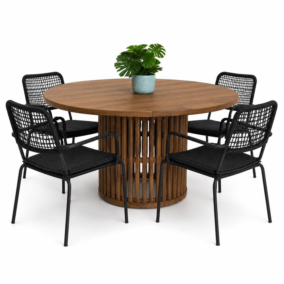 Cairns Bahamas 7pc Dining Setting - Black
