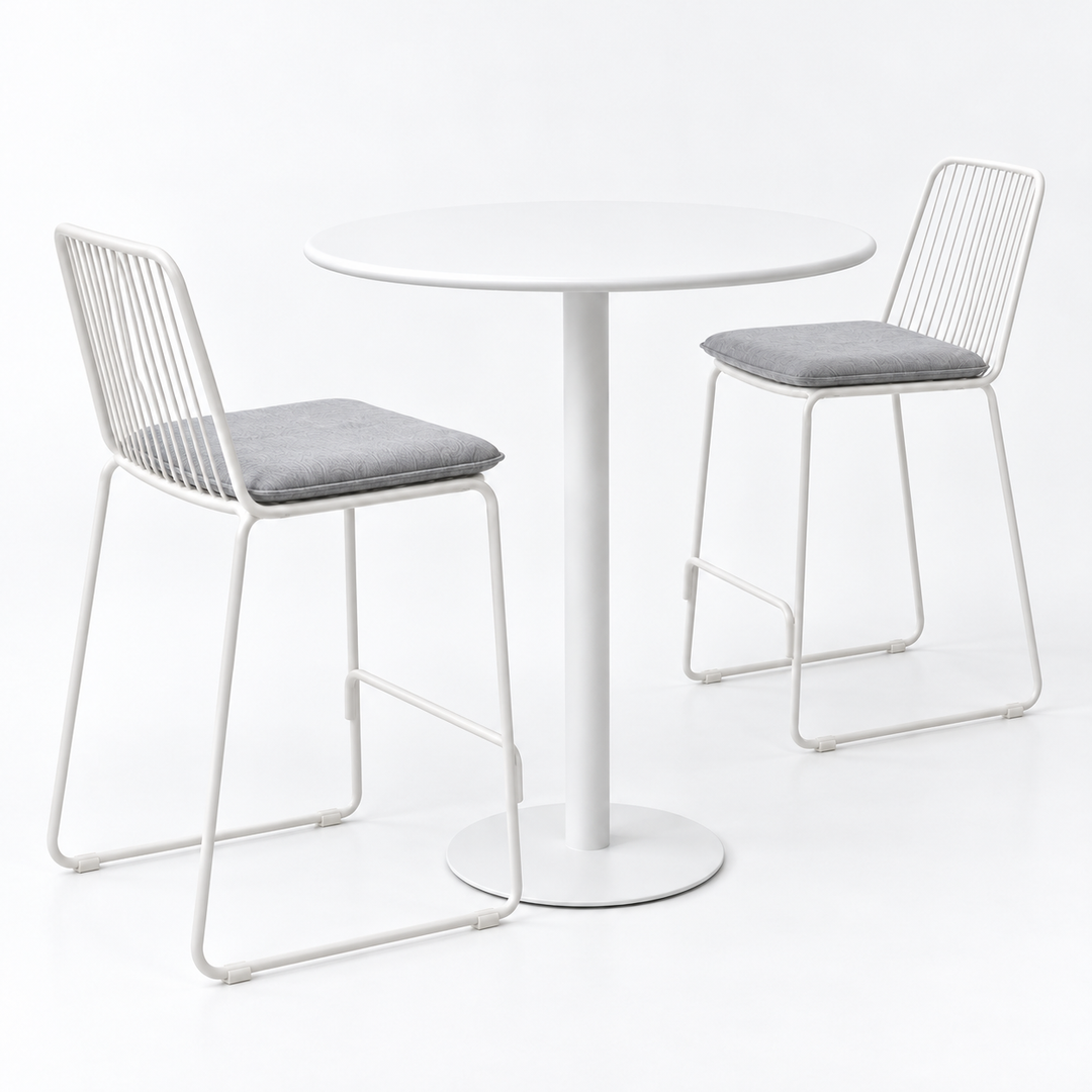 Kenty Cila 3pc Bar Setting - White