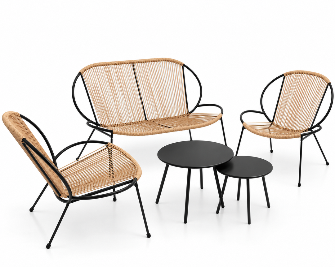 Cleo 5pc Steel Balcony Setting - Natural