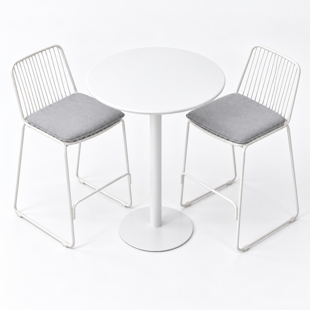 Kenty Cila 3pc Bar Setting - White