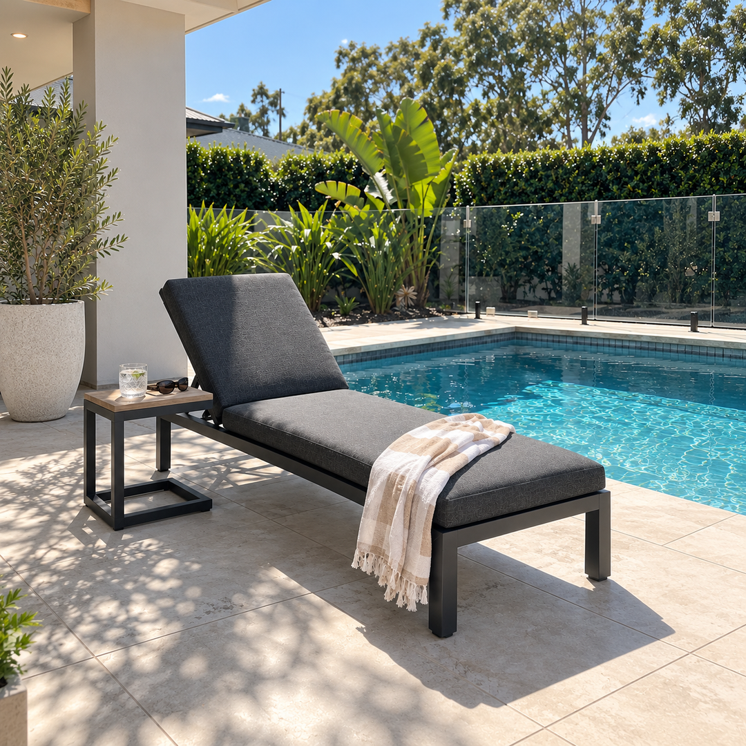 Colorado 2pc Sunlounge Setting - Black