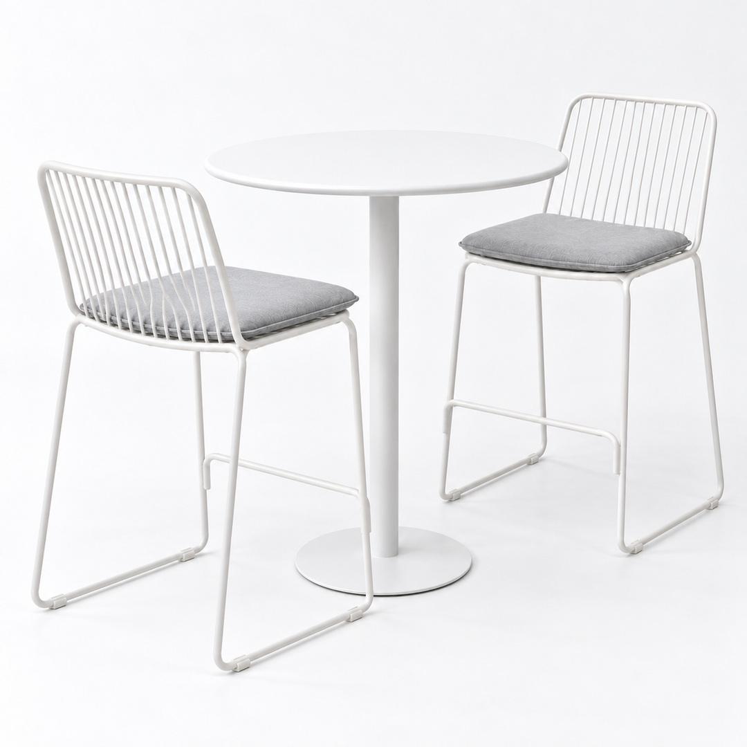 Kenty Cila 3pc Bar Setting - White