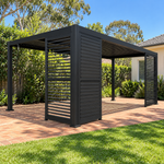 Load image into Gallery viewer, Slatted Privacy Screen For Basic Pergola Grey