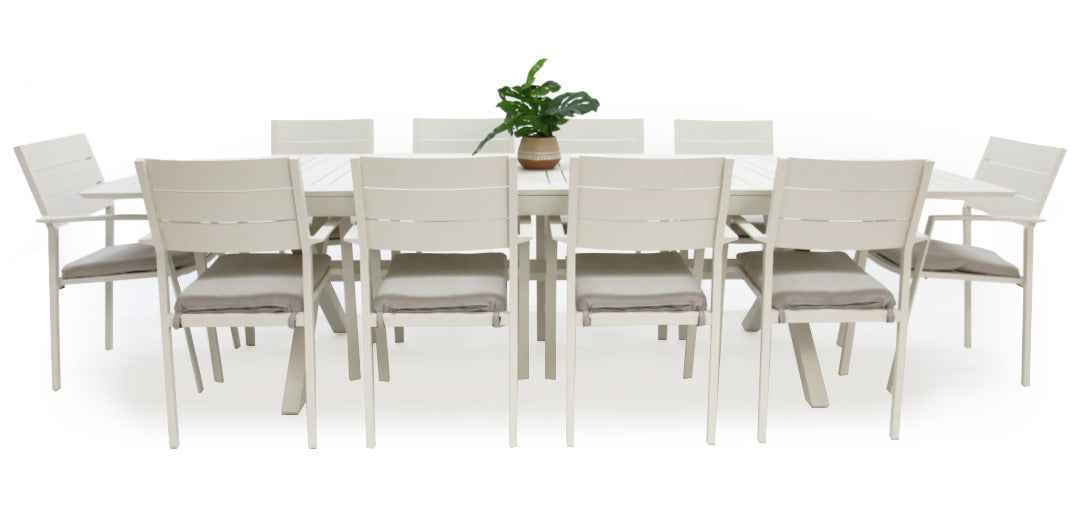 Tyler 11pc Extension Dining Setting - Cream