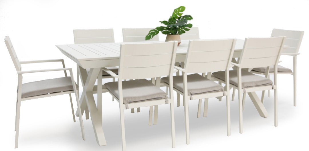 Tyler 11pc Extension Dining Setting - Cream