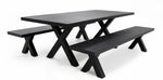 Load image into Gallery viewer, Ravenne 3pc Table and Bench Dining Setting - Black
