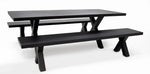 Load image into Gallery viewer, Ravenne 3pc Table and Bench Dining Setting - Black
