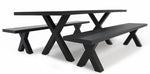 Load image into Gallery viewer, Ravenne 3pc Table and Bench Dining Setting - Black
