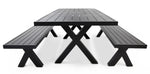 Load image into Gallery viewer, Ravenne 3pc Table and Bench Dining Setting - Black
